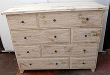 Marblechic - Comò cassettone settimino in teak bianco decapato cm 126x54x100h 8 cassetti