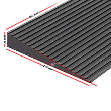 Wiltec Rampa per soglie 35x200x900mm Gomma Piena Superficie Antiscivolo per sedie a rotelle e deambulatori