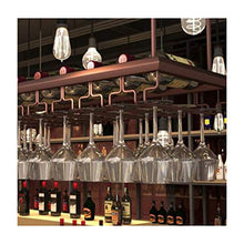 Bar cremagliera Appeso Vino contatore, cremagliera del Vino, cremagliera Bicchiere di Vino, cremagliera di Vetro di Vino, a Testa in Giù cremagliera Calice (Color : Brown, Size : 100 * 30cm)