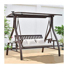 DGHJK Sedie a Dondolo da Esterno con baldacchino e Cuscini, Altalena da Giardino, amache da stupore Pigro, Panca Altalena Adatta per Patio, Giardino, Bordo Piscina, Balcone