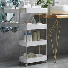 Luyshts Mensole Bagno Moderno a Quattro Piani in plastica Bianca + Bagno in Alluminio casa Bagno Rack/mensola