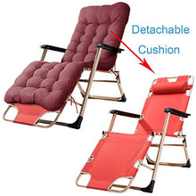 SHUAIIJUAN Sedia per il tempo libero domestico Patio Lounge Recliners pieghevole Prato Sdraio da spiaggia reclinabili sedie a sdraio con cuscino for la piscina Backyard Beach Max.150kg - vino rosso