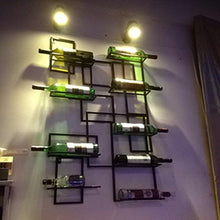 Cantinetta da Parete Cucina a Muro Bar Cantina seminterrato Arredamento per la casa, 9 Bottiglie di Ferro Salva Spazio espositore portaoggetti, Nero