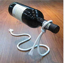 ASDFGHJKL 2 Pezzi Bottiglia di Vino Rope Lasso Holder - Contiene Bottiglie galleggianti in Aria (Bianco)