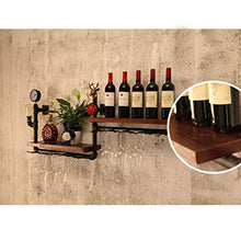 Portabottiglie da parete - Portabottiglie in vetro - Scaffali galleggianti - Arredamento per scaffali - Portabottiglie industriale rustico in metallo - Portabottiglie da parete LOFT - 120x20x50cm