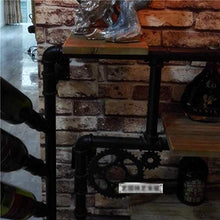LHQ-HQ Cremagliera del Vino, Tubo di Ferro battuto Loft Parete in Legno massello Vino Rack Vino Appeso Bar Rack, Stand di Esposizione