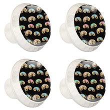 Maniglie per cassetti Manopole per cassetti Manopole rotonde Confezione da 4 per armadietto, cassetti, cassettiere, cassettiere ecc - Ciambelle Miste
