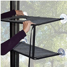 Capas gato hamaca de descanso del asiento del animal doméstico para la cama colgante Pet Ventana perca dobles para Tomar el sol Negro