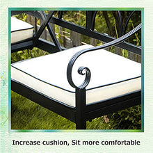 Panchina Della Terrazza Parco Panche da Giardino Ghisa, Panca per Tempo Libero da Esterno con Tavolo Centrale, Panca Decorativa Metallo Retrò Resistente Intemperie, Panchina 2 Posti (Incluso Cuscino
