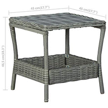 FAMIROSA Tavolo da Giardino Grigio Chiaro 45x45x46,5 cm in Polyrattan