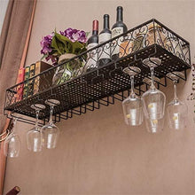 ZRCWW Wall Mount Ferro Wine Rack, Vino Bottle Holder, Vino Scaffale, Titolare del Vino, Metallo Wall Hanging Upside cremagliera di Vetro di Vino di Down, Vino Calici Goblet Magazzinaggio