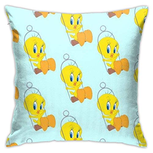 nxnx Tweety - Federa decorativa per cuscino da divano, 45,5 x 45,5 cm, motivo anatra gialla