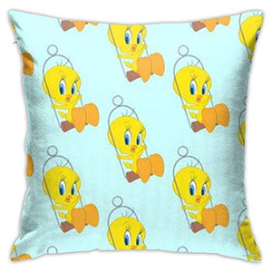 nxnx Tweety - Federa decorativa per cuscino da divano, 45,5 x 45,5 cm, motivo anatra gialla