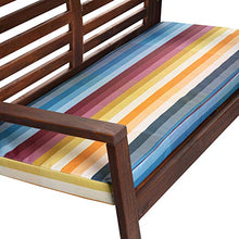 Celina Digby® - Cuscino impermeabile per panca da giardino a 3 posti, con imbottitura in morbida schiuma (144 x 54 x 6 cm), motivo a strisce pixel arcobaleno