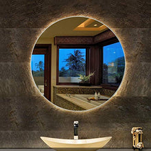 Specchio da 80 cm, Specchio da Bagno Illuminato a LED Rotondo retroilluminato, Trucco Senza Cornice con Specchio Luminoso