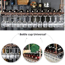 Wine Rack, cremagliera del vino Vino di vetro del gancio del metallo dell'annata Ferro a soffitto attaccatura del supporto di bottiglia del vino Calice Calici Rack Wine Glass Rack regolabile Altezza R