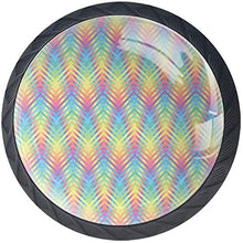 Neon Art Stripes Stripes Pixel Art Pattern Pomelli per Porta Set di 4 Pomelli per Mobili Manopole per Cassetti Cucina Armadio Vetro