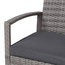 Deuba Set Mobili da Giardino Polyrattan Poltrone Panca tavolino Lounge Patio Salottino Esterno Grigio