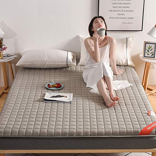 JYMBK Futon Materasso Tatami Materasso da Terra Anti-Scivolare Pieghevole Materasso Traspirante Pelle-cordiale Mat Sleeping Pad per Soggiorno Dormitorio Grigio 90x200cm(35x79inch)