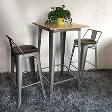 Sarah 4 Sgabelli Alti da Bar Vintage Industrial Sgabello in Metallo, Modello: Classic Tolix Style, Forma ad L, Ispirata al Mondo Industriale, Dimensioni: 84 * 42 * 42cm（Nero）