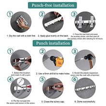 Appendiabiti a Parete(5 ganci)Attaccapanni da muro moderno，Viene fornito con colla e viti，Adatto per cucina, porta, camera, corridoio, bagno ecc.