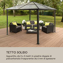 blumfeldt Pantheon Solid Sky Pavillon - Gazebo, Pergola, Tubi in Alluminio, Tettuccio: 3x3 m, 7.6x7.6 cm, Paletto Angolare con Spessore di 1,2 mm, Inossidabile, Senza Pareti Laterali, Nero