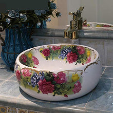 Jgophu Lavabo in porcellana con motivo a rose