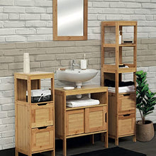 TENDANCE Mahe Armadietto Alto con Struttura in MDF con 2 cassetti e 3 Ripiani, in Legno, Rovere Bianco