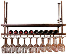 Leifeng Tower Classico Wine Rack Europeo Bar Hanging Rack, Nero/Bronzo Ferro battuto Altezza Regolabile Bancone Raffreddamento del Vino, può Appendere Bicchieri di Vino Multipla (Color : Bronze)