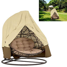 mychoose - Copertura per sedia a uovo da giardino, in taffettà, impermeabile, per sedie da giardino, in vimini, colore: beige e caffè (231,1 x 203,2 cm)