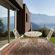 PrimeMatik - Tavolo da Giardino Rotondo Pieghevole 80 cm in Legno di Teak Certificato