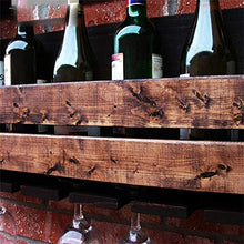 Nfudishpu Portabottiglie da Parete, portabottiglie da Vino in Legno massello e mensola portaoggetti per espositori da Cucina e Soggiorno