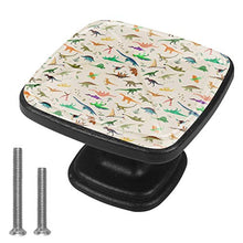 Dinosauri colorati 4 PCS Pomelli per Porta, Pomolo per Mobile, Pomelli per Mobili con Viti, Maniglia per Armadietto, Pomelli per Porta, Pomelli per Cassetti per Porta, Armadio, Cassetto e Credenza
