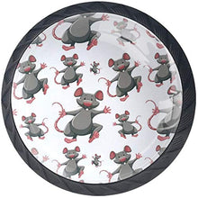 Anima Rats Modello di topi Cartoon grigio Pomelli per Porta Set di 4 Pomelli per Mobili Manopole per Cassetti Cucina Armadio Vetro
