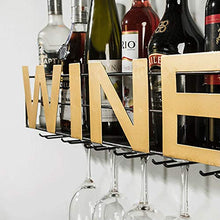 Wine Rack Parete Bordeaux Chateau Style Contiene 6 Bottiglie del vostro vino preferito bagagli elegante for sala da pranzo cucina bar-cantina Bottiglia di vino Rack calici di vetro Mostra Bottiglie Ra