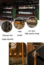 Classico Parete industriale montato Loft metallo di rettangolo bottiglia di vino |CALICE Rack Hanging bagagli mensola contatore Cup Holder 8 ~ 36 del calice del vino rack regolabile in altezza 30 ~ 60