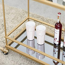 YIN YIN Carrello per Ripiani Carrello for Ripiani Rack Portapacchi da Pranzo in Ferro battuto retrò Elegante e Bella Cucina Bagno Ristorante ripiano for Carrello da Vino di Alta Gamma, Oro 72X38X80CM