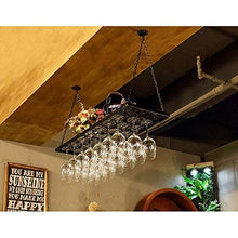 YWYW Portabottiglie Portabicchieri da Vino Portabicchieri da Champagne Portabicchiere Portabottiglie da Appendere in Ferro battuto Europeo (Nero) (Dimensioni: 80 * 31 cm)