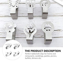 Cabilock 4Pcs Tovaglia Clip in Acciaio Inox Tavolo da Picnic Copertura Morsetti Farfalla a Forma di Fiore di Panno di Tabella del Supporto del Pannello Esterno Clip per La Cucina