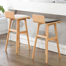 JXXDDQ Sedia da bar con gambe in legno verde chiaro effetto pelle poggiapiedi con schienale in finta seduta per sala da pranzo per pub Café sgabello