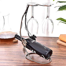PROJECTOR F Desktop Wine Rack, Wine Rack può Essere Messo 1 Bottiglie di Vino, Sospensione 2 Red Wine Glasses, Ferro Battuto Mostra Ripiani Creativa Home Decoration,D