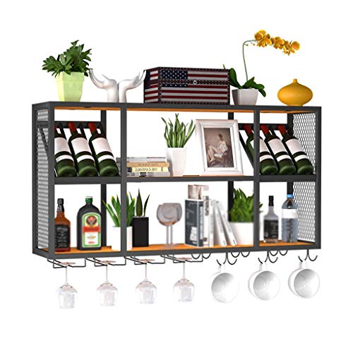 Porta bottiglie Titolare armadietto del vino bagagli stand ampi ripiani Capacità di memoria riposare for Bar Ferro battuto Hanging Restaurant Wine Rack parete della casa di Wine Cooler Cantina for vin