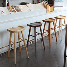 Sgabelli da bar Seggiolone in Legno Massello Sgabello da Bancone per La Colazione Cm Altezza 75 Cm con Poggiapiedi per Cucina Soggiorno Ristorante Caffetteria Pub(Color:Noce Nera)