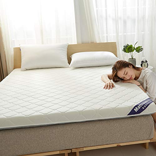 lovehouse, Tappetino da Pavimento Tatami per Dormire, Morbido e Spesso, per materassi futon Giapponesi Traspiranti, Bianco, 135x200cm(53x79inch)