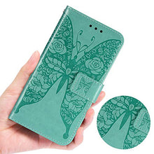 ikasus Cover Galaxy A20e Custodia,Goffratura fiore farfalla Flip Custodia Funzione Stand PU Premium Protezione Super Sottile TPU Interno Case Porta Carte credito Custodia Cover
