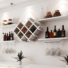 JIU Scaffale per Vino in Legno Armadio di Stoccaggio Sospeso A Parete Soggiorno Cantinetta Pensile Ecologico Portabottiglie per Vino Impermeabile (Color : White)