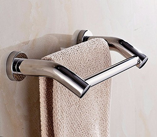 MBYW Portasciugamani Moderno e Minimalista Alto carico Portasciugamani Elegante da Bagno Mensola portaoggetti Porta Asciugamani, Acciaio Inossidabile, Allungato, Doppio palo, Bagno, 40 cm