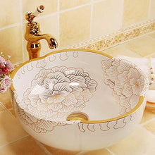 Jgophu Appendiabiti da bagno, stile europeo, stile vintage, in ceramica, con motivo di peonia