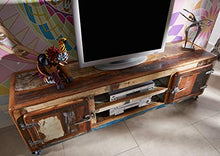 MASSIVMOEBEL24.DE FREEZY #32 Mobile TV in Legno Riciclato - Laccato/multicolorato 180x45x42