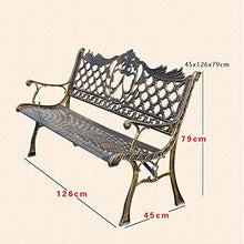 LXLH Panca da Giardino Panchina Panchina da Giardino Panchina da Giardino con Doppia Seduta in Metallo per Esterni, Sedia da Giardino con Finitura Anticata e Struttura in Alluminio pressofuso, Mo